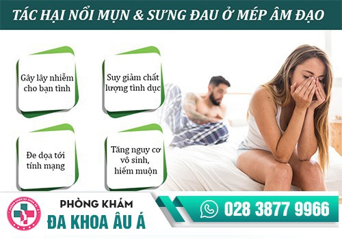 Các tình trạng bị nổi mụn ở vùng kín